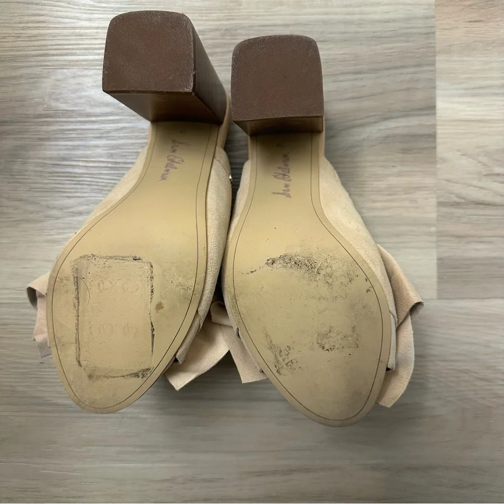 Sam Edelman Suede Beige Bow Mules EUC size 8 Women’s - Picture 5 of 5